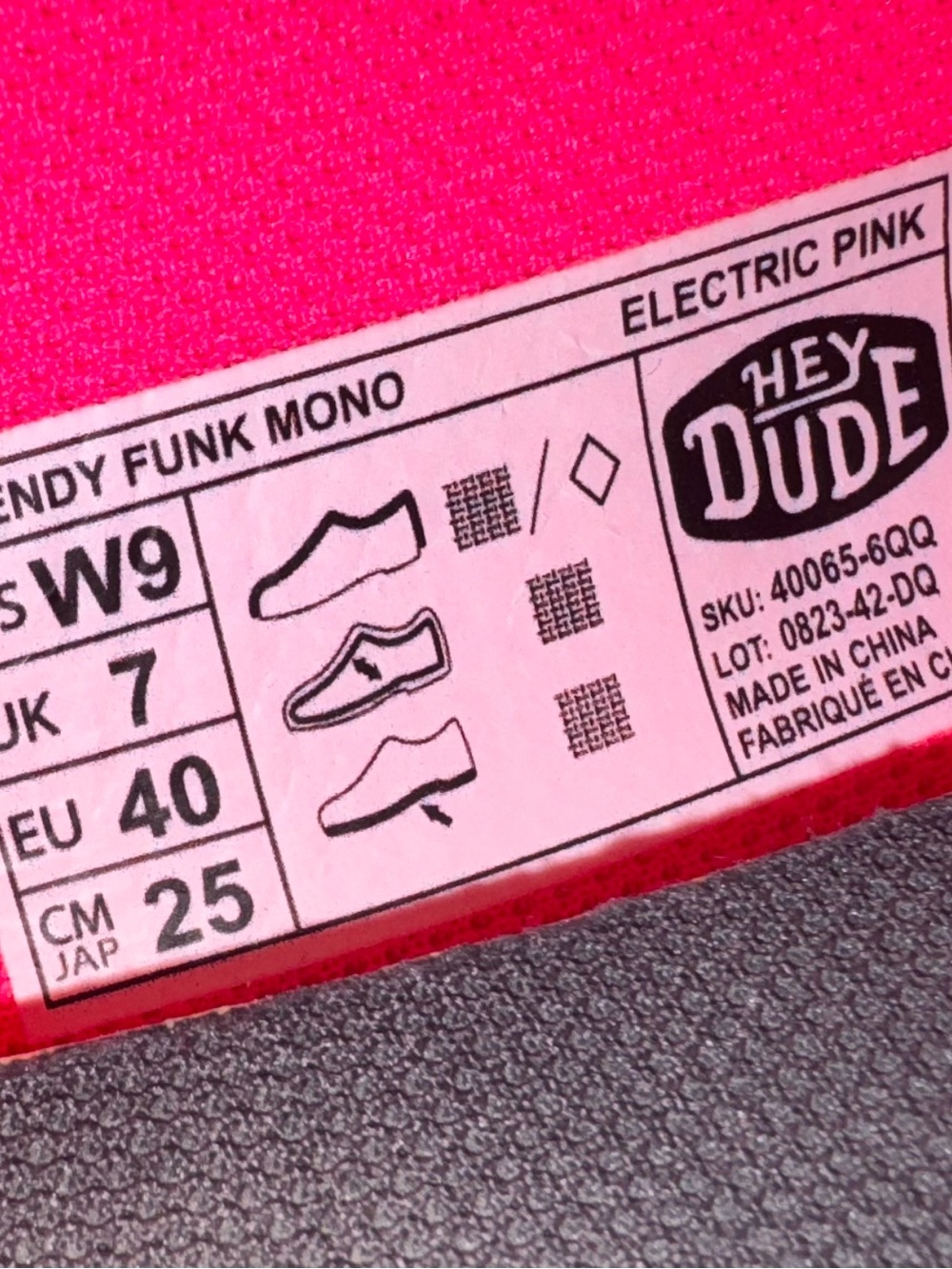 Hey Dude Women's Wendy Funk Mono Slip-On Shoes in Electric Pink - Picture 2 of 5